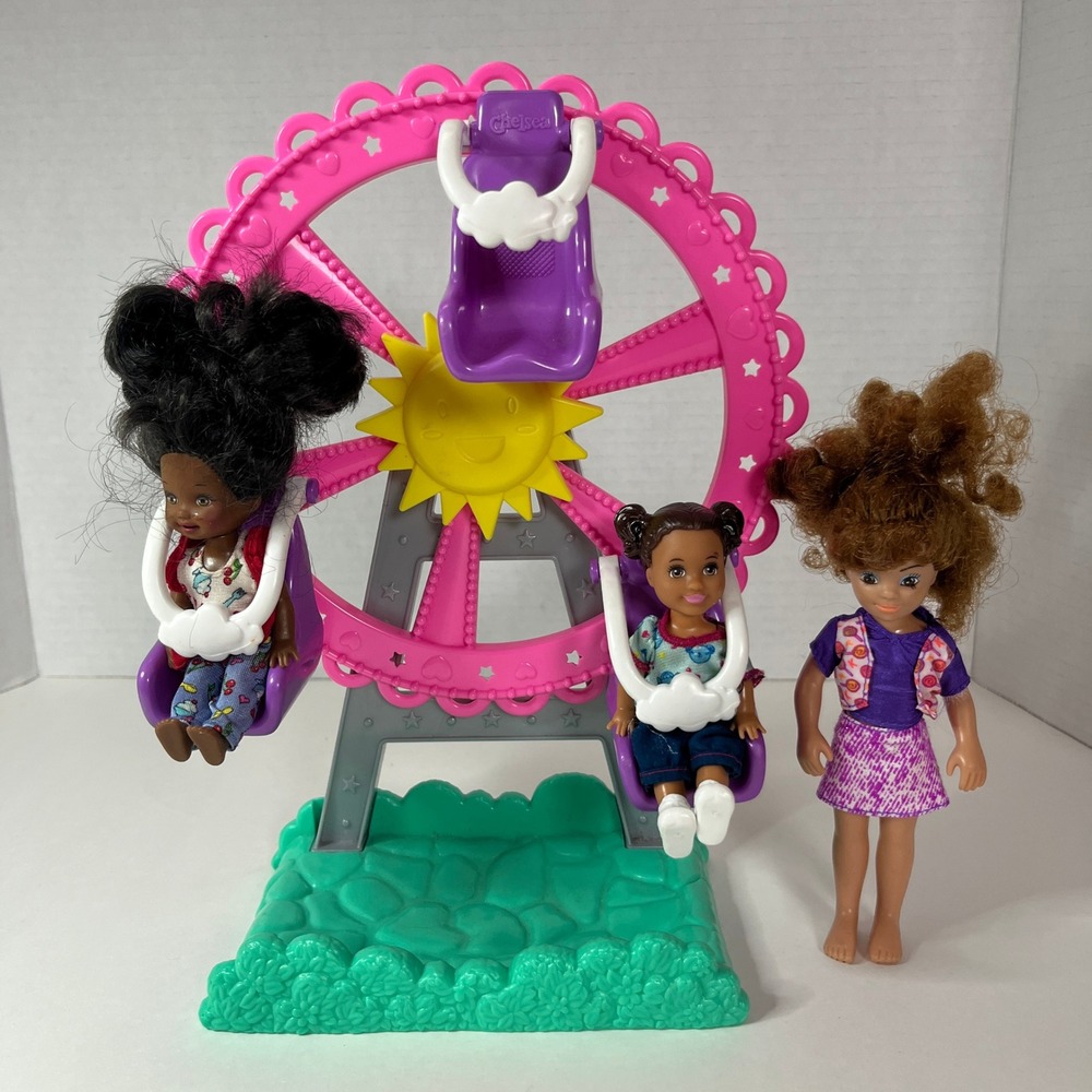 Barbie Chelsea Ferris Wheel Playset with 3 Dolls Mattel Remco 1991 1994 2016